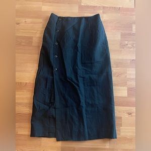 Madewell Linen-Cotton Blend Wrap Midi Skirt